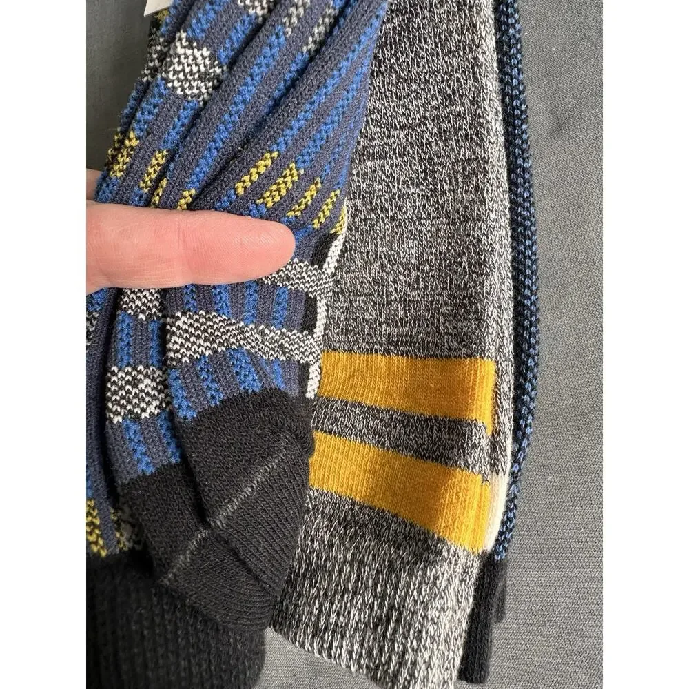 Goodfellow & Co. Crew Socks NEW Set Of Three Blue Yellow Men’s Sz 6-12